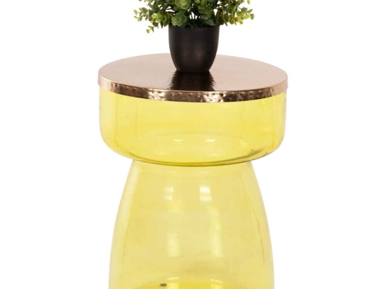 Τραπεζάκι Βοηθητικό Rane HM9731 Φ36x47cm Green-Gold