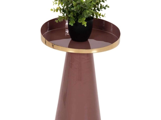 Τραπέζι Βοηθητικό Latur HM4250.06 Φ30,5x39-42cm Brown-Red-Gold Μέταλλο