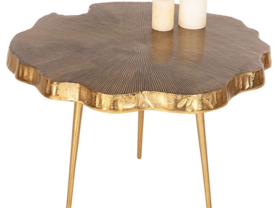 Τραπέζι Σαλονιού Angul HM4263 62x62x44cm Gold-Black Μέταλλο