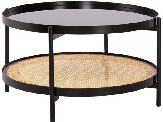 Τραπέζι Σαλονιού Seitz HM18030 Φ80x45cm Natural-Black