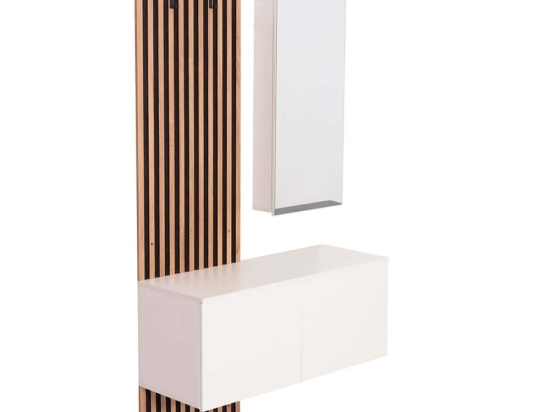 Έπιπλο Εισόδου Με Καθρέπτη Myles HM18080.01 100x37x200cm Sonoma-White Μελαμίνη