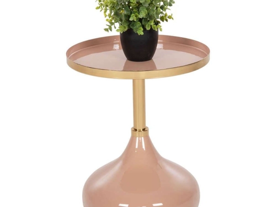 Τραπέζι Βοηθητικό Utri HM4384.10 Στρογγυλό Φ35,5x44,5cm Somon-Beige Μέταλλο