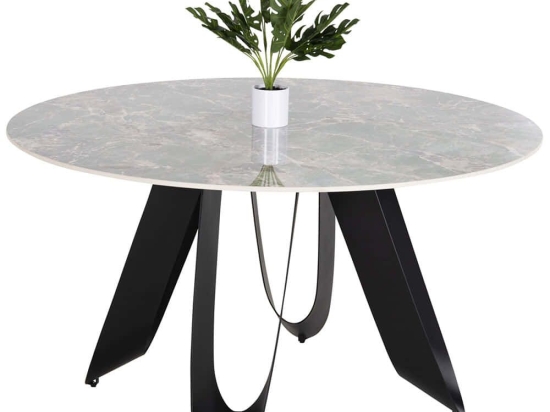Τραπέζι Zod HM9852.03 Φ135x74cm Marble Effect Green Μέταλλο, Κεραμικό