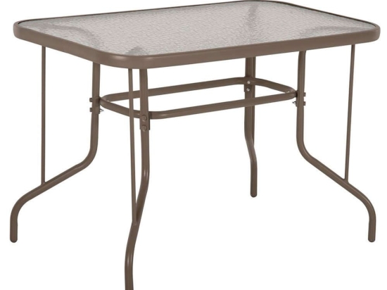 Τραπέζι Adam HM5020.04 Με Γυάλινη Επιφάνεια 110x60x71cm Champagne