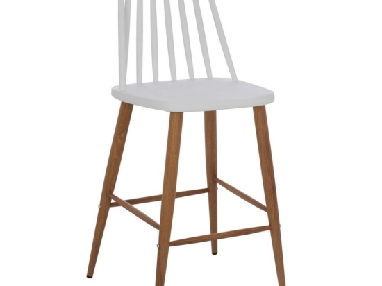 Σκαμπώ Μπαρ Μεσαίου Ύψους HM9300.01 43x45x97cm Natural-White Μέταλλο,Πολυπροπυλένιο