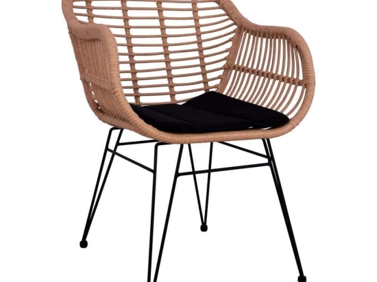 Πολυθρόνα Με Μαξιλάρι Allegra HM5450.21 57,5x60x82cm Wicker Beige