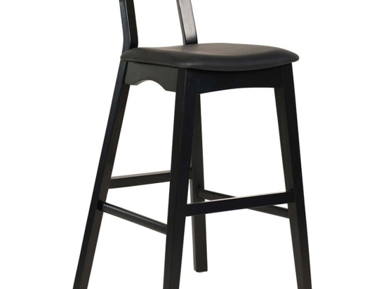 Σκαμπό Bar Usopp HM9951.02 49x53x99,5cm Black Rubberwood,Pu