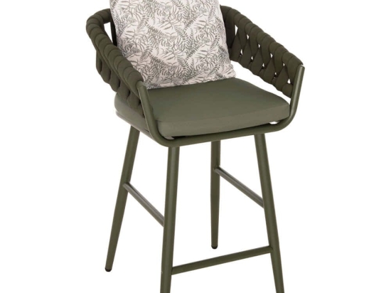 Σκαμπό Bar Με Μαξιλάρι Camden HM6142.09 56x60x108cm Olive