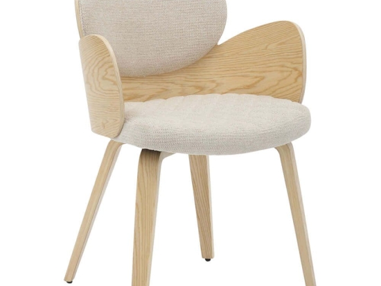 Πολυθρόνα Darnell HM9974.01 56x56x83cm Oak-Ecru Ξύλο,Ύφασμα