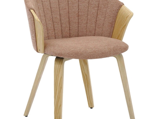 Καρέκλα Jesper HM9977.01 61x54x74cm Red Brown Ξύλο,Ύφασμα