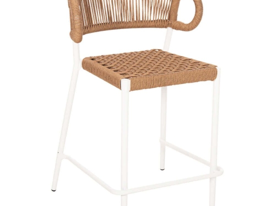 Σκαμπό Bar Eulo HM6087.02 60x60x99cm White-Beige