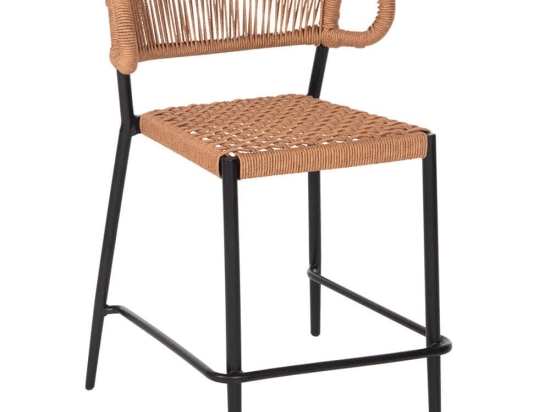 Σκαμπό Bar Eulo HM6087.03 60x56,5x99cm Black-Beige