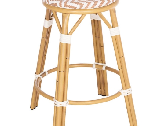 Σκαμπό Bar Μεσαίου Ύψους Chino HM6286.04 43x43x65cm Brown-White