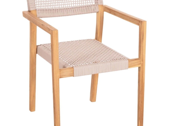 Πολυθρόνα Charlotte HM9637.07 58x61x81cm Natural-Beige Ξύλο,Σχοινί
