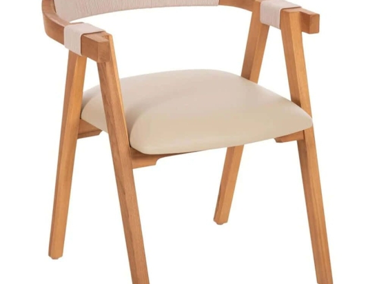 Πολυθρόνα Rimini HM9867.07 60x61x75,5cm Natural-Beige Ξύλο,Τεχνόδερμα