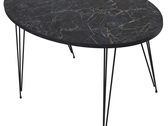 Τραπέζι Σαλονιού Granit HM18177.02 90x50x42cm Marble Effect Black