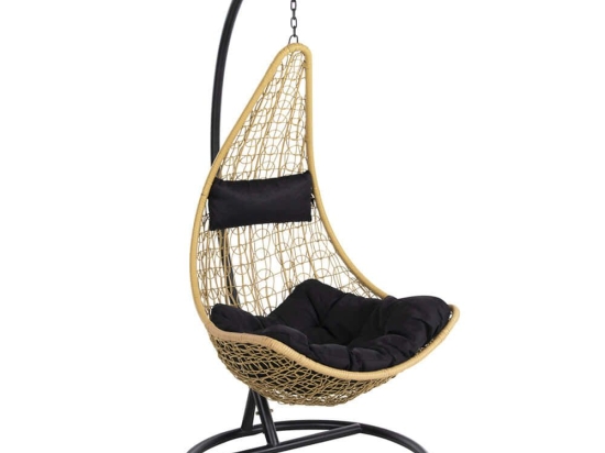 Κρεμαστή Φωλιά Millie HM5996.04 Φ95x195cm Black-Natural