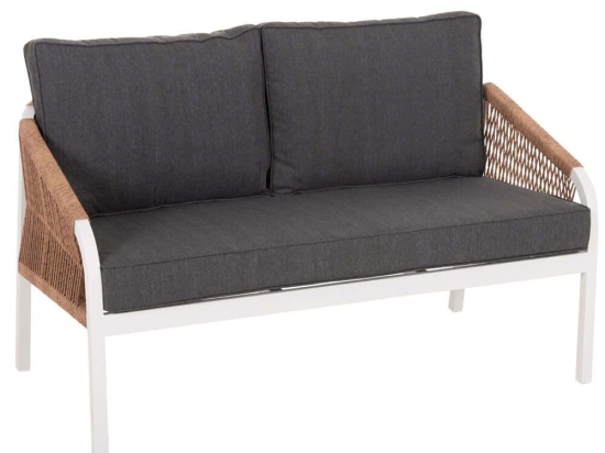 Καναπές Διθέσιος Maerly HM6116.01 130x72x72-84cm White-Anthracite Διθέσιος