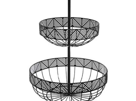 Φρουτιέρα 2 Θέσεων 07.154289 Φ42cm Black Μέταλλο