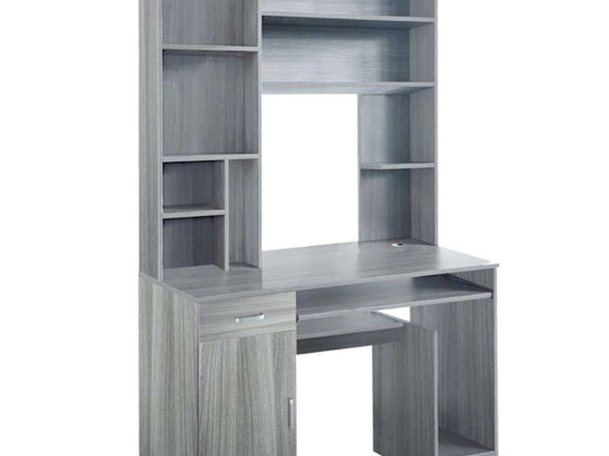 Γραφείο Με Βιβλιοθήκη Novelty 120x55x182cm Grey-Oak