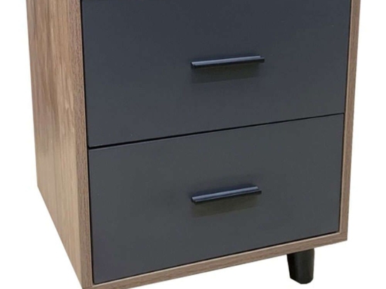 Κομοδίνο Olino 072-000095 43x40x48cm Anthracite-Light Walnut