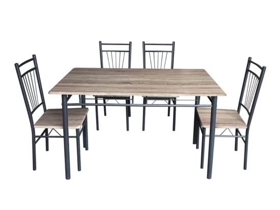Τραπεζαρία Roza I 072-000135 (Σετ 5Τμχ) 110x68x75cm Walnut-Black 4 Θέσεων