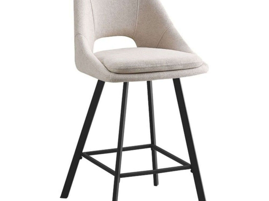 Σκαμπό Μπαρ Initiate Μπουκλέ 093-000029 48x56x98cm Cream-Black