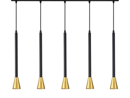 Φωτιστικό Οροφής - Ράγα 01164-12BR GU10 100cm Black-Gold Luma