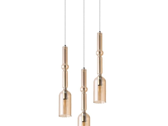 Φωτιστικό Οροφής Κρεμαστό 01292-07 E14 LED D30cm Amber Luma