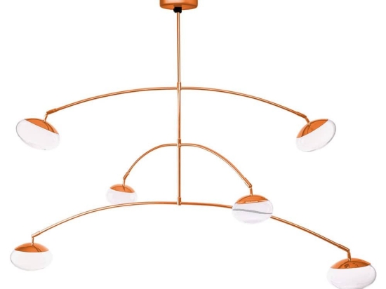 Φωτιστικό Οροφής Κρεμαστό 01363 6x5W LED 3000K 2600Lm 120-133x90cm Copper Luma