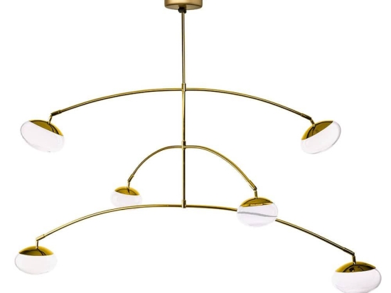 Φωτιστικό Οροφής Κρεμαστό 01363 6x5W LED 3000K 2600Lm 120-133x90cm Gold Luma