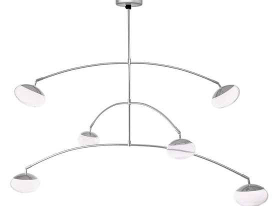 Φωτιστικό Οροφής Κρεμαστό 01363 6x5W LED 3000K 2600Lm 120-133x90cm Silver Luma