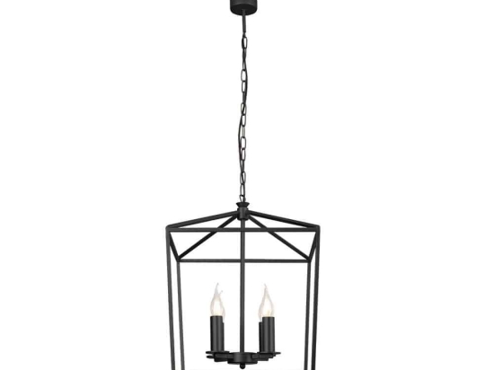 Φωτιστικό Οροφής Κρεμαστό 01367 4xE14 40x50cm Black Luma