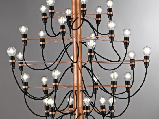 Φωτιστικό Οροφής - Πολυέλαιος 01168.31.5 30xE14 LED 80x80cm Copper Luma