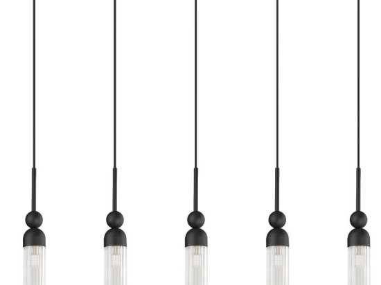 Φωτιστικό Οροφής - Ράγα 01480.12B 5xG9 100cm Black Luma