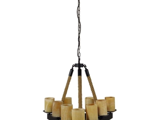 Φωτιστικό Οροφής Dome 10001021 9xΕ27 68x60x50cm Black-Beige GloboStar