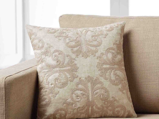 Μαξιλαροθήκη Artisti 753/13 Κεντημένη Brown Gofis Home 43X43 43x43cm Βαμβάκι-Πολυέστερ
