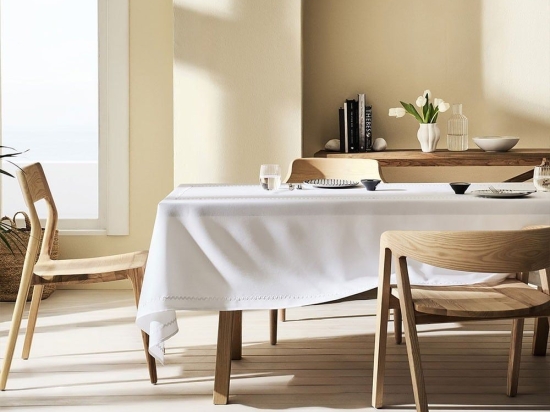 Τραπεζομάντηλο Cruella 582 Pure White Gofis Home 150Χ310 Πολυέστερ