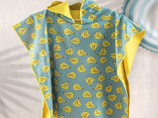 Πόντσο Παιδικό Bananas Με Κουκούλα Και Κουμπιά Green Ρυθμός