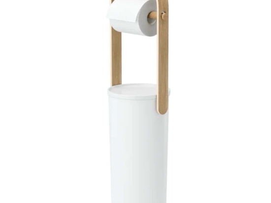 Βάση Χαρτιού Επιδαπέδια Bellwood 1022314-668 18x18x68cm White-Natural Umbra Ξύλο,Πλαστικό