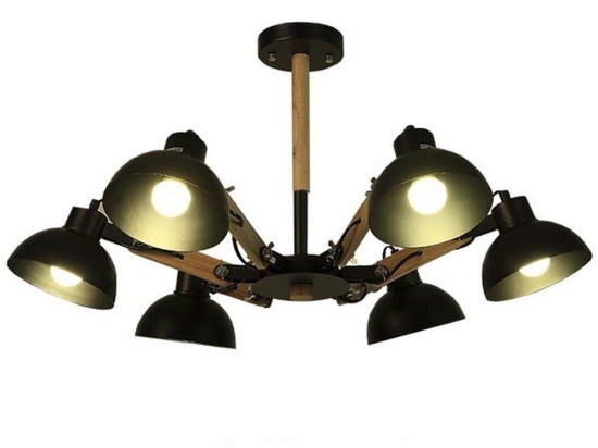 Φωτιστικό Οροφής Old School 01094 Black GloboStar Μέταλλο,Ξύλο