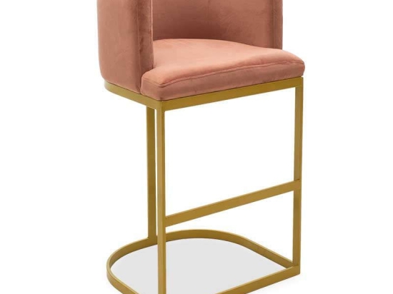 Σκαμπό Μπαρ Viv 110-000019 54x50x95cm Apple Βελούδο, Μέταλλο