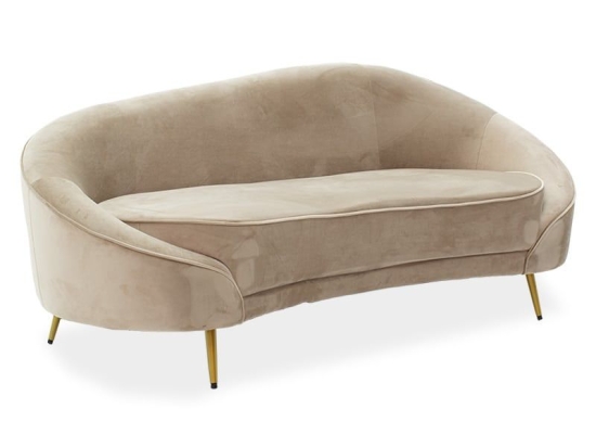 Καναπές Amora 110-000044 Τριθέσιος 180x81x77cm Beige-Gold Ξύλο,Ύφασμα