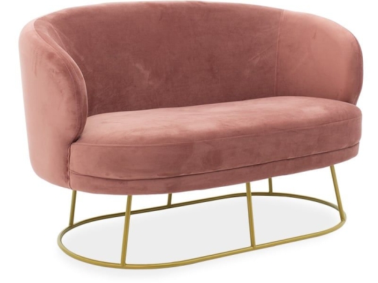 Καναπές Gloria 110-000048 Διθέσιος 132x82x83cm Apple-Gold Ξύλο,Ύφασμα