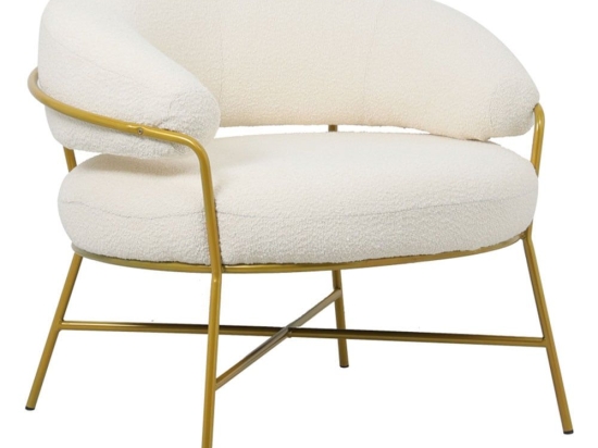 Πολυθρόνα Malu 110-000057 84x79x76cm Cream-Gold