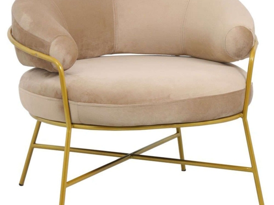Πολυθρόνα Malu 110-000058 84x79x76cm Beige-Gold