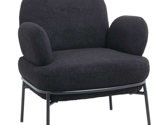 Πολυθρόνα Jaycob Μπουκλέ 110-000062 74x71x83cm Black
