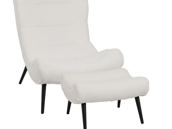 Πολυθρόνα Silla Με Υποπόδιο 110-000095 97x80x100cm White