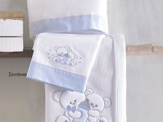 Σεντόνια Βρεφικά Φανελένια Cuddles 585 (Σετ 3τμχ) Ciel Ρυθμός Κούνιας 100x160cm 100% Βαμβάκι