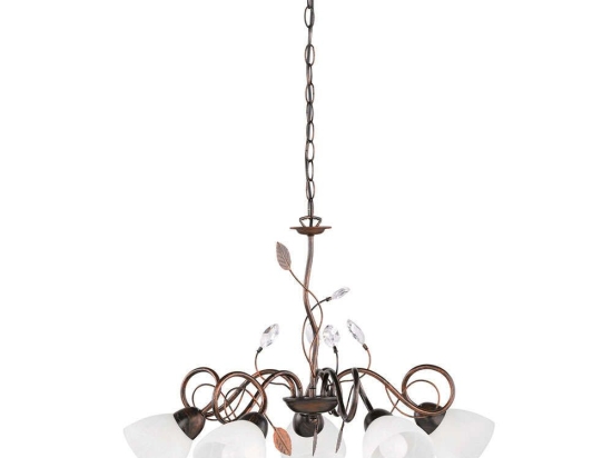 Φωτιστικό Οροφής Traditio 110700528 Rust-Brown Trio Lighting Μέταλλο,Γυαλί